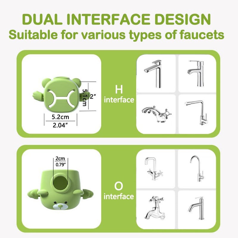 DLUCKY Faucet Extender for sink Easy Use Sink Faucet Extenders with Temperature Sensitive for Toddlers, Kids Hand Washing Faucet Extension for Bathroom Sink, Kitchen, Green - Image 4